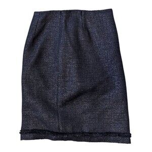 Vintage Wool Slit Skirt Metallic Shimmer Noviello Bloom Made in USA Women Size 8